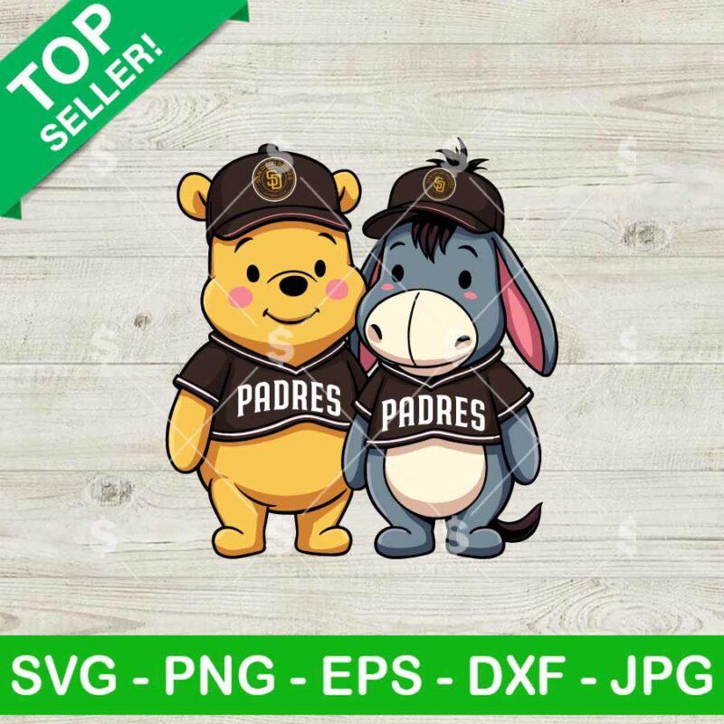 Winnie The Pooh And Eeyore San Diego Padres Baseball SVG