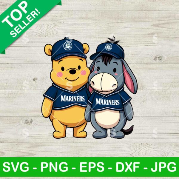 Winnie The Pooh And Eeyore Seattle Mariners Baseball SVG