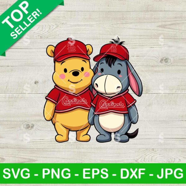 Winnie The Pooh And Eeyore St Louis Cardinals Baseball SVG