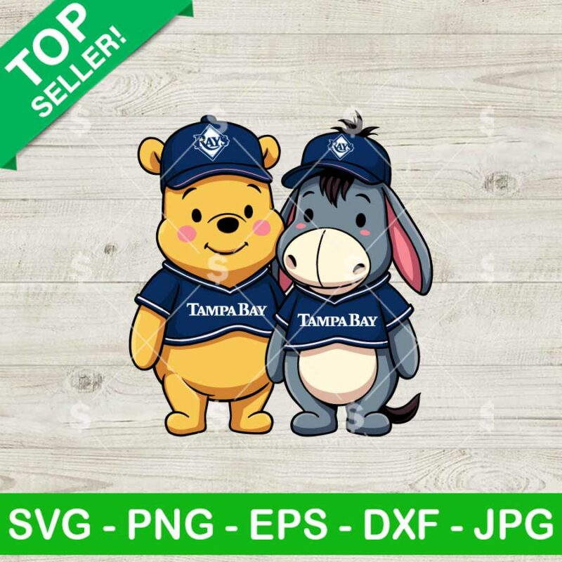 Winnie The Pooh And Eeyore Tampa Bay Rays Baseball SVG