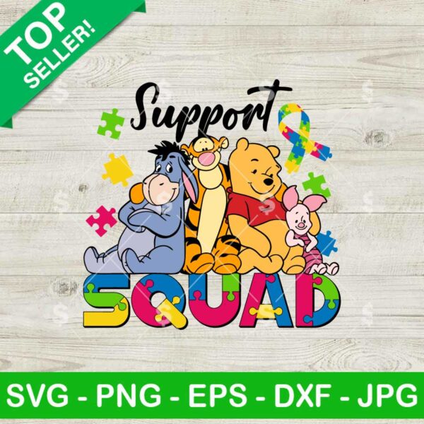 Winnie the Pooh Autism Support Squad SVG