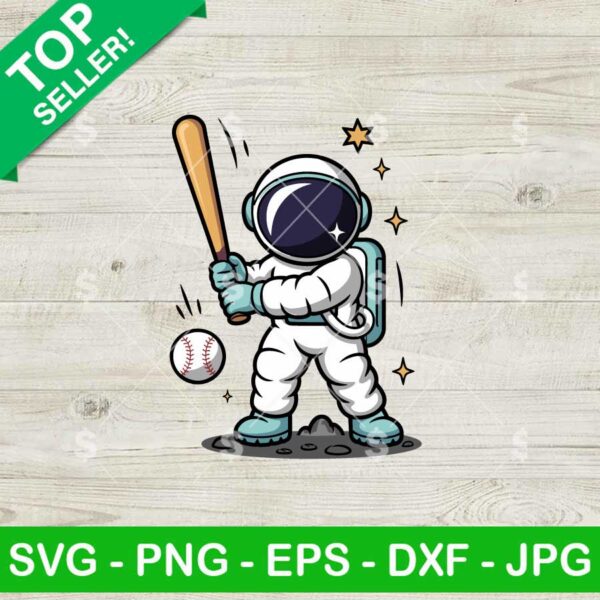 Astronaut Playing Baseball SVG