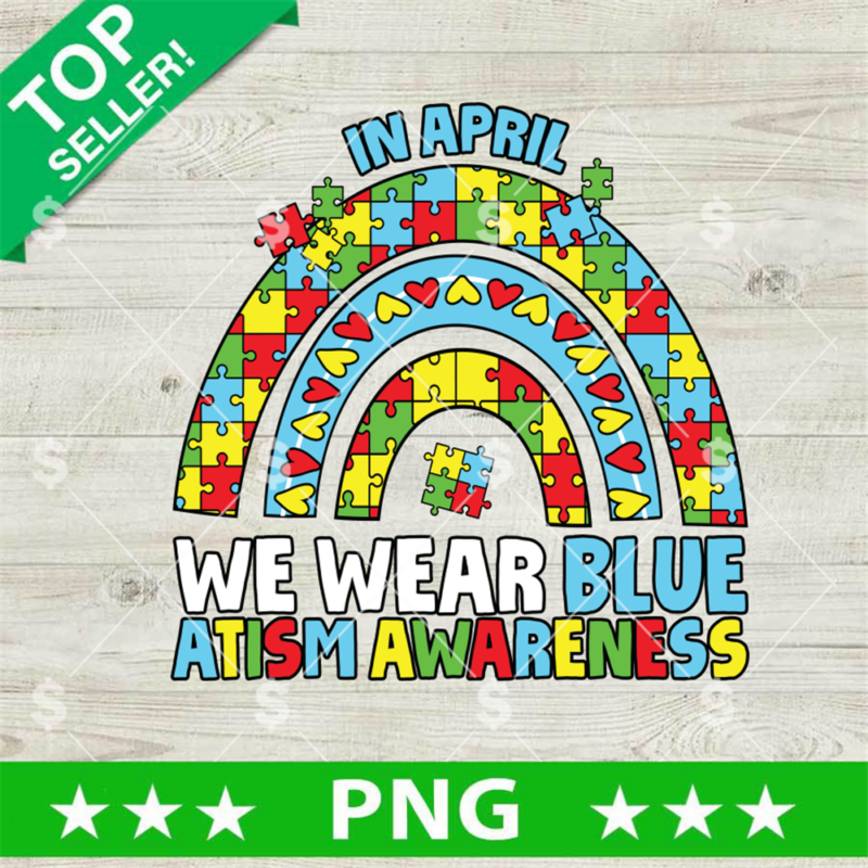 Autism Awareness Rainbow PNG