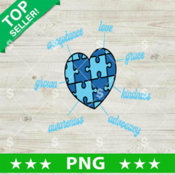 Autism Heart PNG, Autism Pieces PNG, Autism Awareness Sublimation PNG