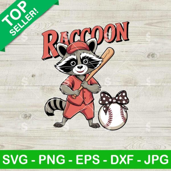 Baseball Mama Raccoon SVG