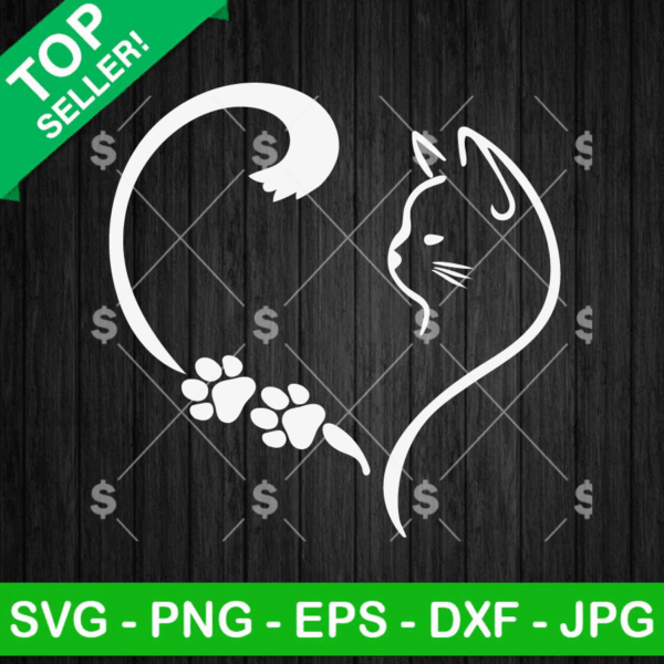Cat Heart Paw SVG