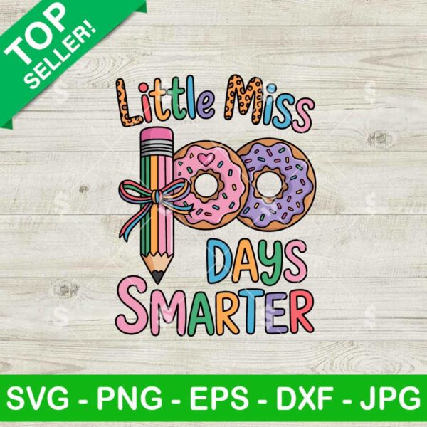Coquette Donut Little Miss 100 Days Smarter SVG