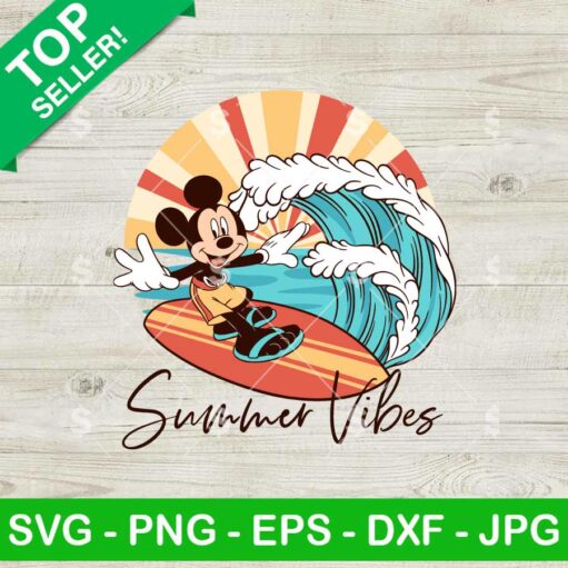 Disney Mouse Surfing SVG