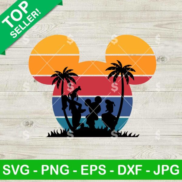 Disney Summer Vibes SVG, Vintage Disney Summer SVG, Mouse Beach SVG