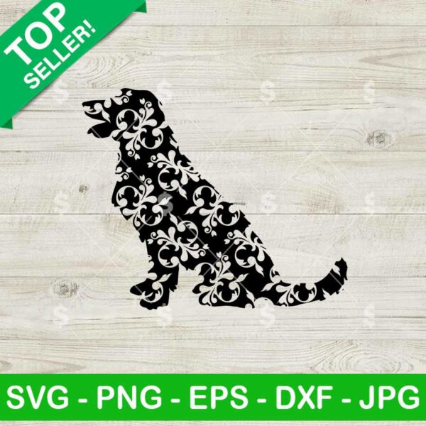 Floral Golden Retriever Dog SVG