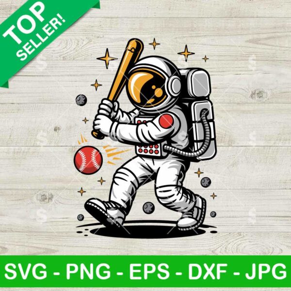 Funny Astronaut Baseball Player SVG, Baseball Astronaut SVG, Baseball Astronaut Space SVG
