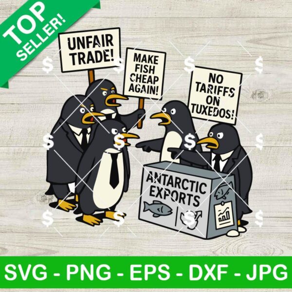 Funny Penguin Against Tariffs SVG