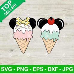 Ice Cream Cone Mickey Minnie SVG