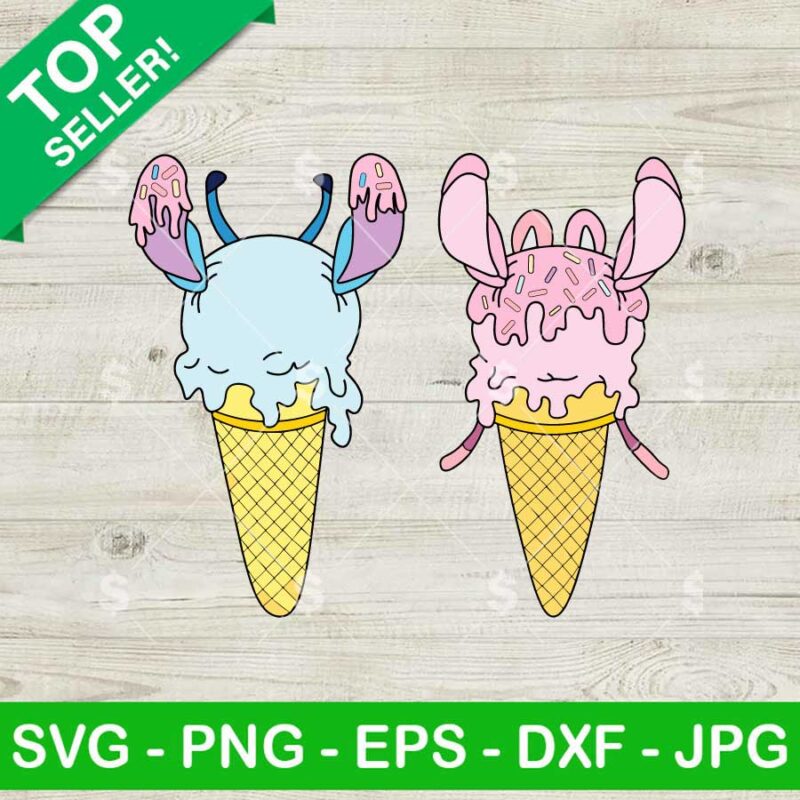 Ice Cream Cone Stitch SVG, Funny Stitch SVG, Ice Cream Cones SVG