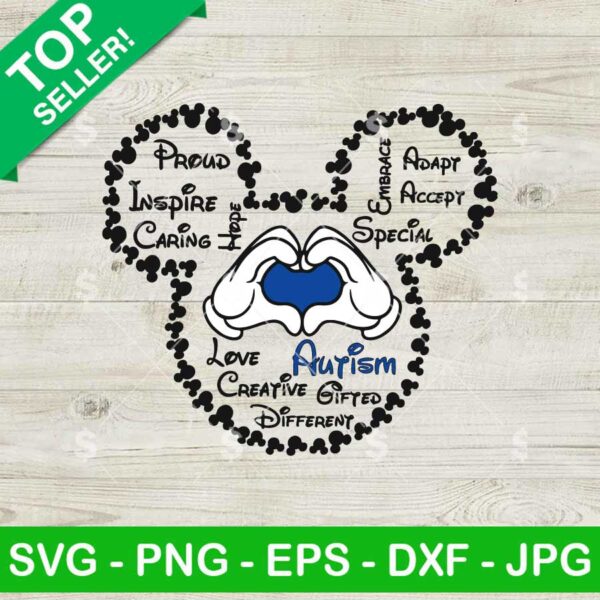 Mickey Autism Support SVG