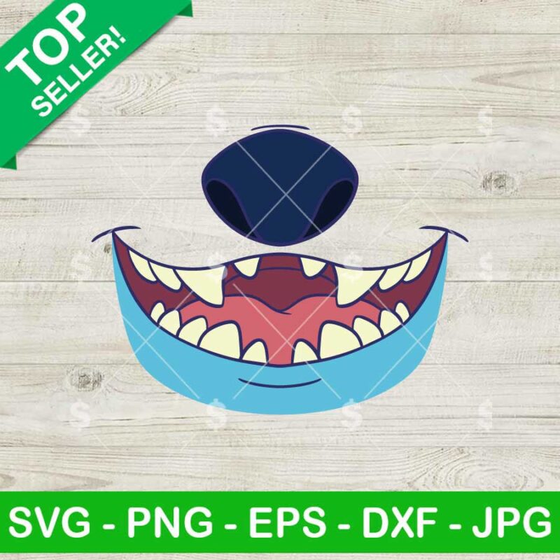 Stitch Mouth SVG Funny Stitch Face SVG Stich Disney SVG