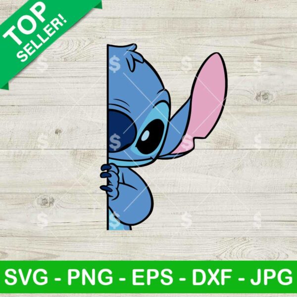 Stitch Peeking Funny SVG