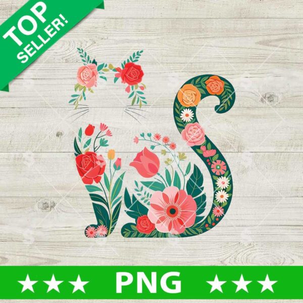 Floral Cat PNG