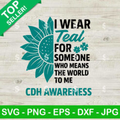 I Wear Teal For Someone Who Means The World To Me SVG, CDH Awareness SVG, CDH Sunflowers SVG PNG