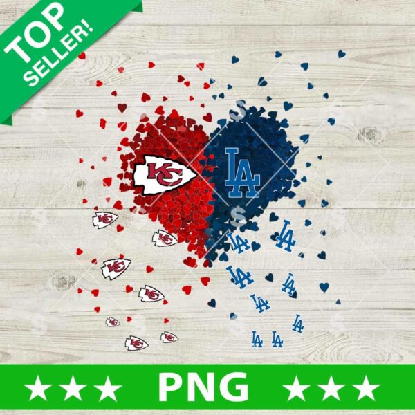 KC Chiefs Nad LA Dodgers Hear Piece PNG