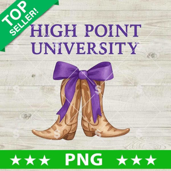 High Point University CowBoy Boots PNG