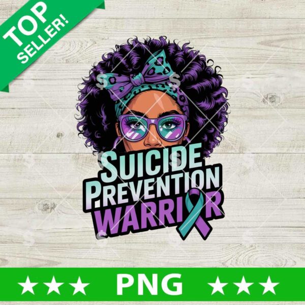 Suicide Prevention Warrior Black Girl PNG