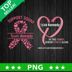 Support Squad Team Leah Breast Cancer PNG, Breast Cancer Pink Ribbon Sublimation PNG