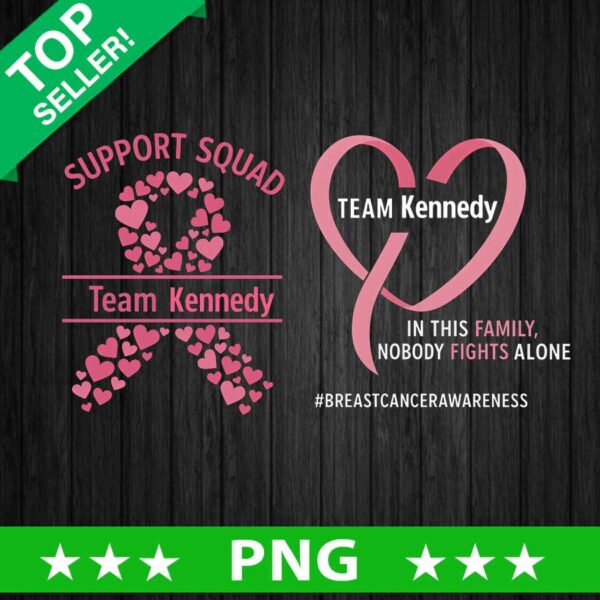 Support Squad Team Leah Breast Cancer PNG, Breast Cancer Pink Ribbon Sublimation PNG