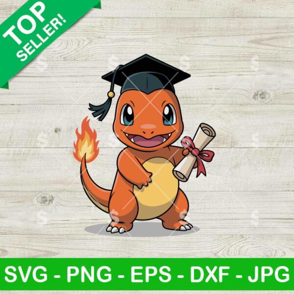 Charmander Pokemon Graduation Svg, Cute Pokemon Graduation Svg, Charmander Senior Svg