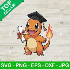 Charmander Pokemon Happy Graduation Svg