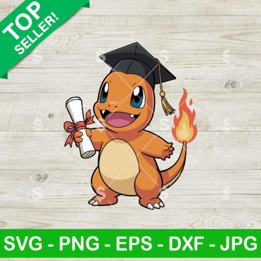 Charmander Pokemon Happy Graduation Svg