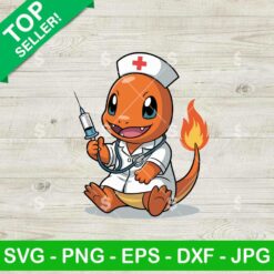 Charizard Nurse Svg, Pokemon Charizard In Hospital Svg, Cute Charizard Nurse Svg