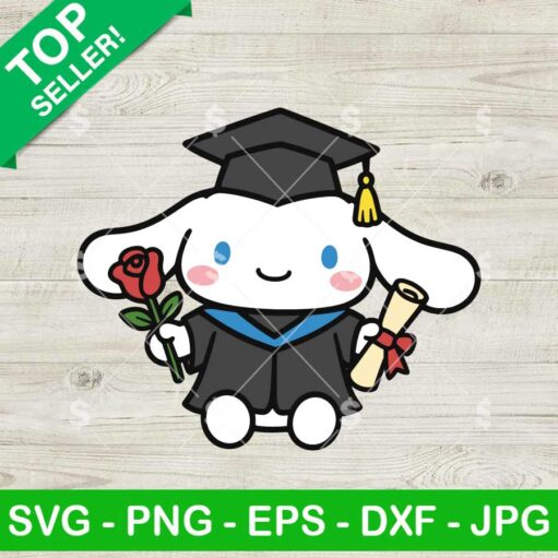 Cinnamoroll Flower Grad Cap Svg