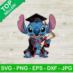 Cute Stitch Graduate Svg