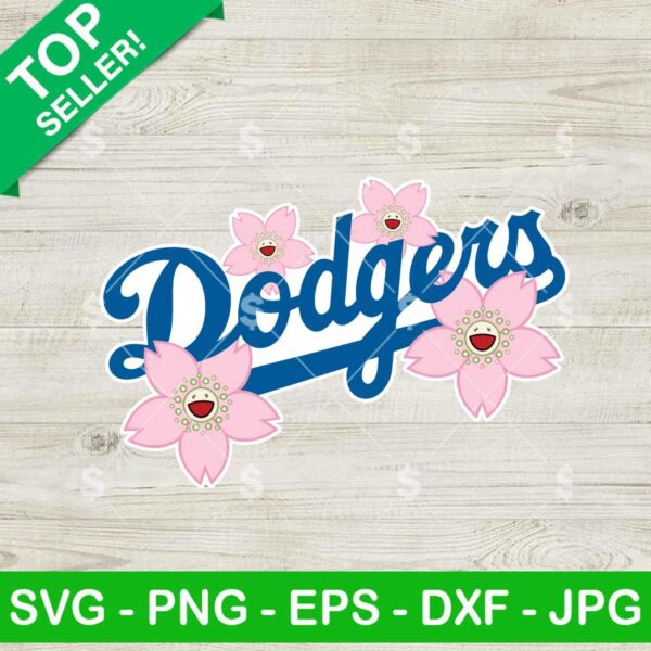 Dodgers Cherry Blossom Murakami Logo Svg