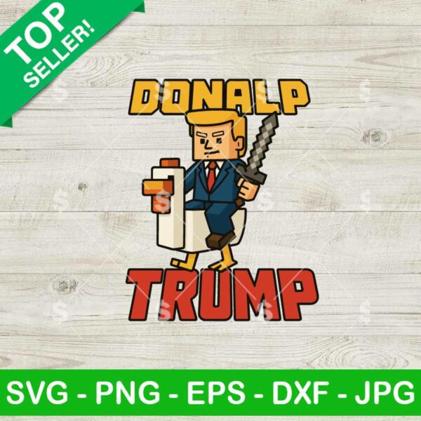 Funny Trump Chicken Jockey Svg, Trump Chicken Meme Svg, Funny Minecraft Svg