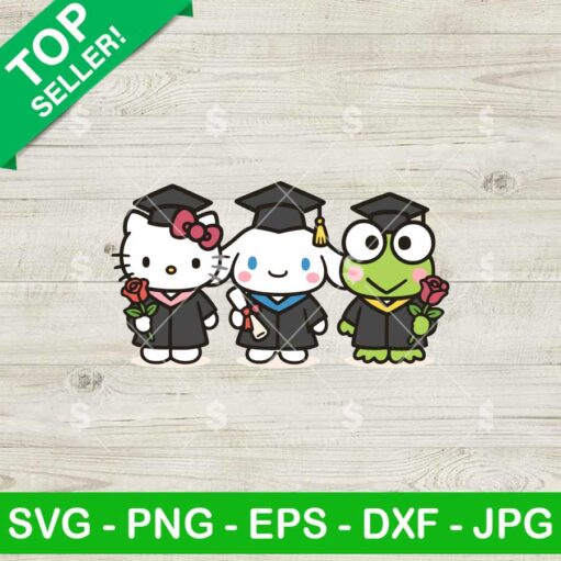 Hello Kitty Cinnamoroll Keroppi Graduation Svg