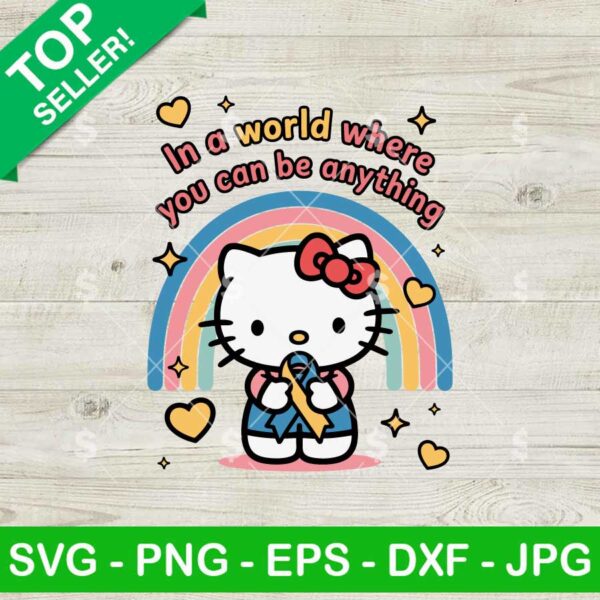 Hello Kitty Down Syndrome Awareness Svg, Hello Kitty Down Syndrome Rainbow Svg, Down Syndrome Awareness Rainbow Svg