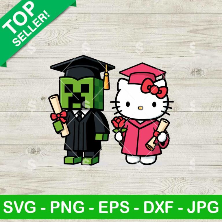 Hello Kitty Minecraft Graduate Svg, Graduation Minecraft Svg, Hello ...