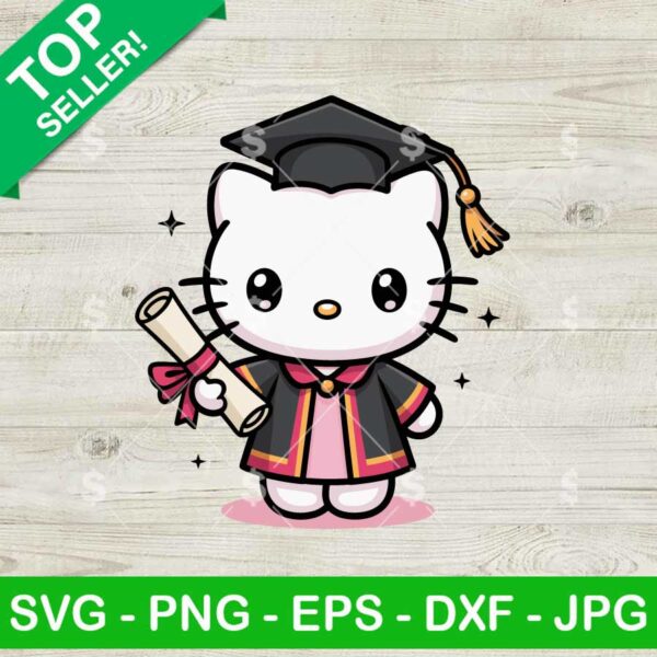 Kawaii Kitty Graduate Svg