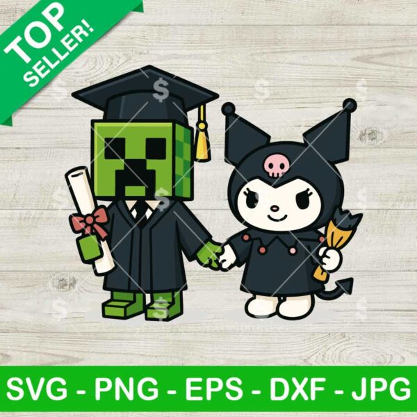 Kuromi And Minecraft Graduate Svg