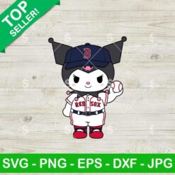 Kuromi Boston Red Sox Baseball Svg, Kuromi Baseball Team Svg, Sanrio MLB Svg