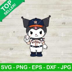 Kuromi Houston Astros Baseball Svg, Kuromi Baseball Team Svg, Sanrio Astros MLB Svg