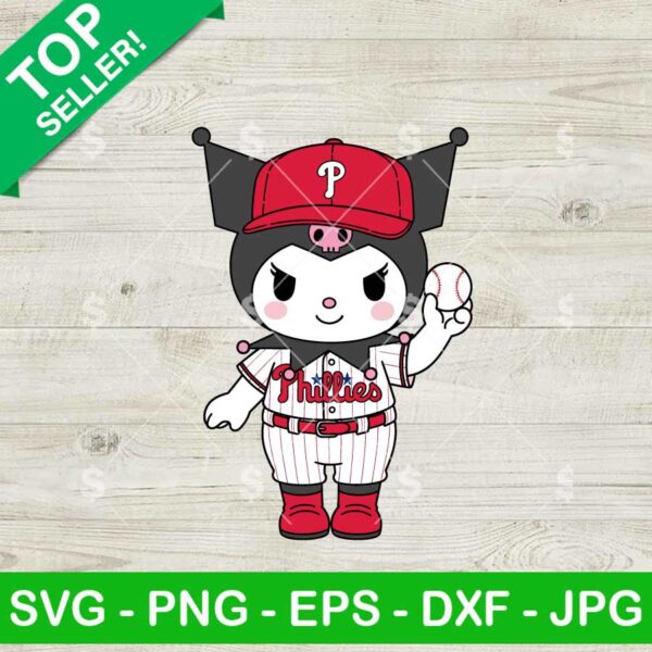 Kuromi Philadelphia Phillies Baseball Svg