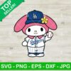 LA Dodgers My Melody Baseball Player Svg