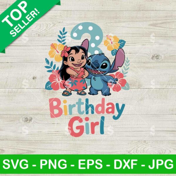 Lilo And Stitch 3rd Birthday Girl Svg