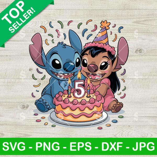 Lilo And Stitch 5 Birthday Svg