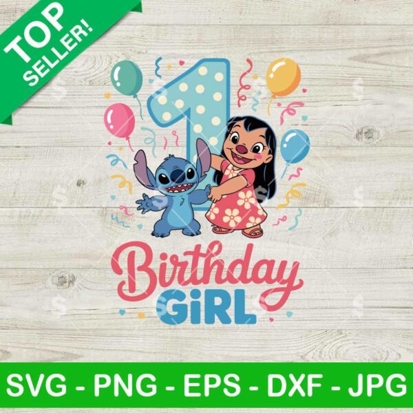 Lilo Stitch 1st Birthday Girl Svg