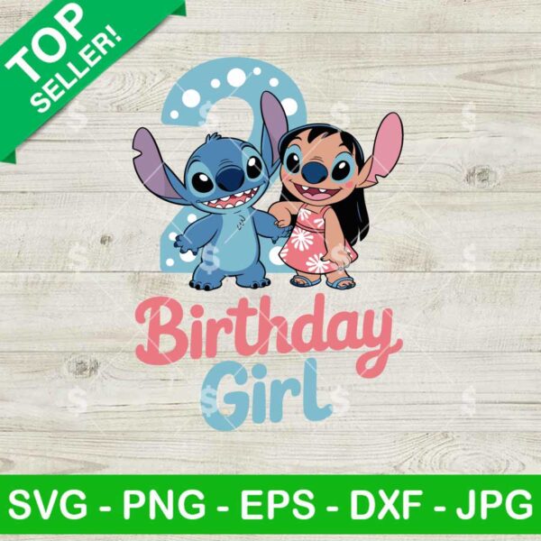 Lilo Stitch Happy Birthday 2nd Svg