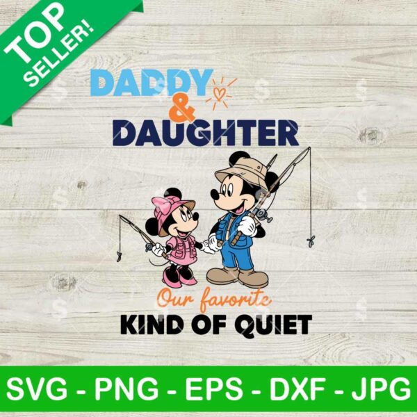 Mickey And Minnie Daughter Fishing Svg